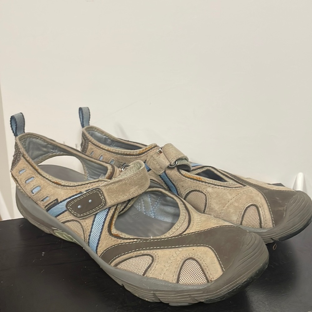 Privo by Clark’s water friendly shoes - cute. Comfortable. Hiking. Camping